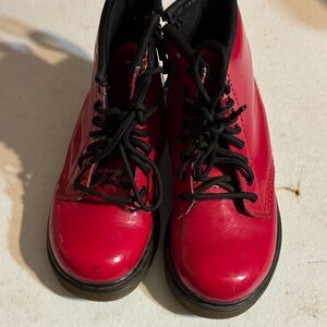 Red Lace-Up Boots